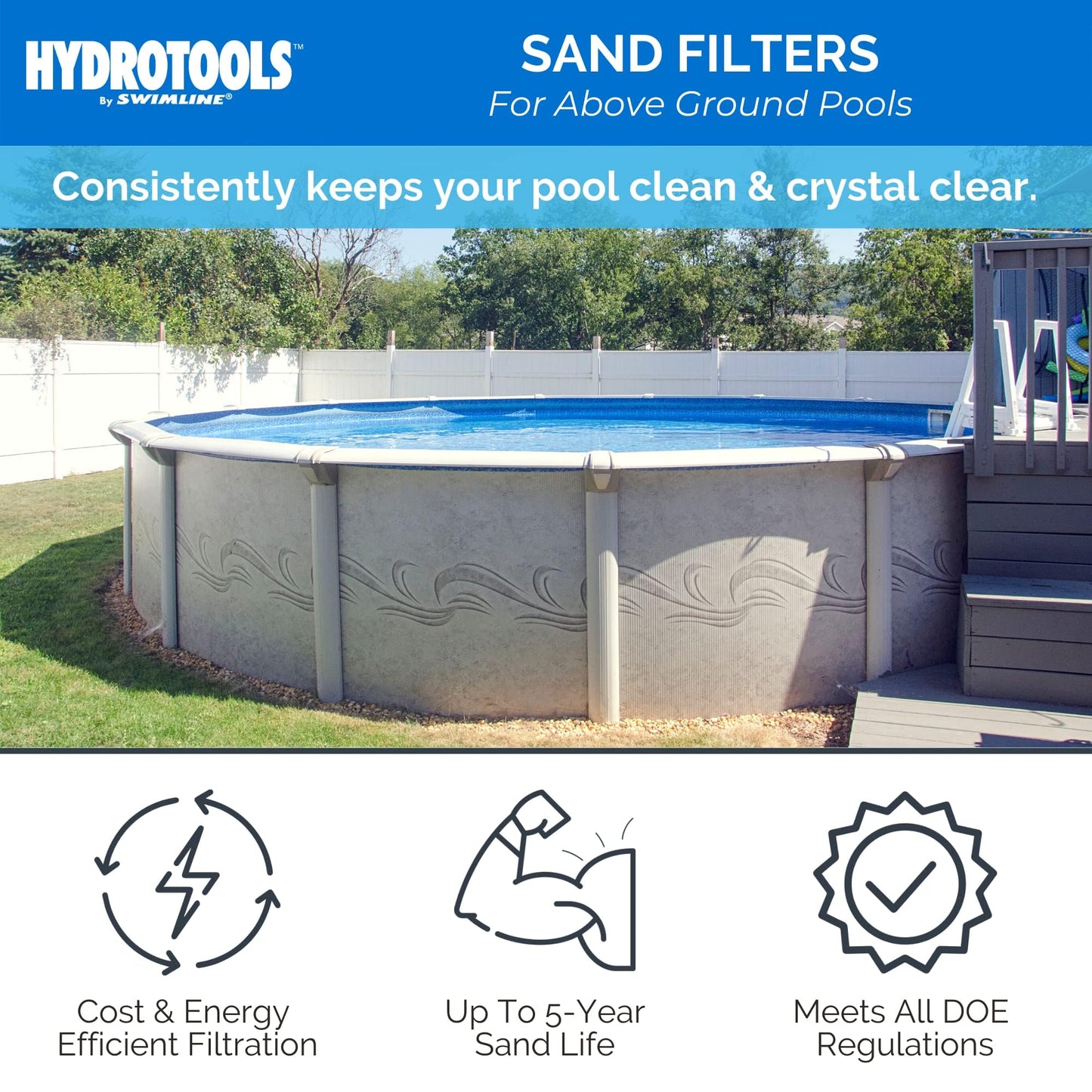 Swimline HydroTools 71405 60 Lb Sand Filter System for 10,500 Gallon Pools with 0.43 THP Pump, 2400 GPH Flow Rate, 14" Tank, and 4-Way Valve, Tan