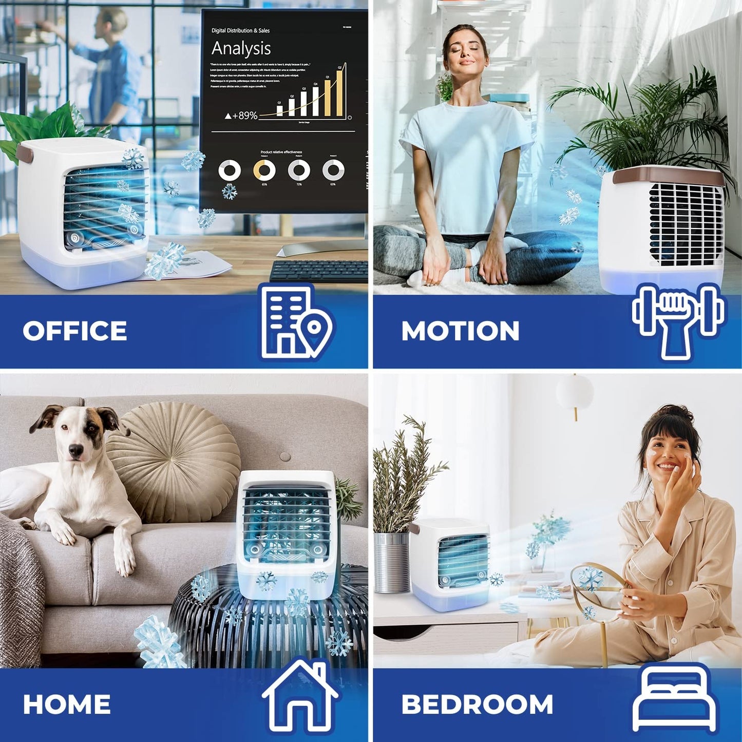 ChillWell 2.0 Evaporative Air Cooler for Room - 4-Speed Mini Portable Swamp Coolers with Humidifier | Indoor Personal Cooling Unit In Bedroom, Home Office, and Camping | USB- Rechargeable, Easy Setup