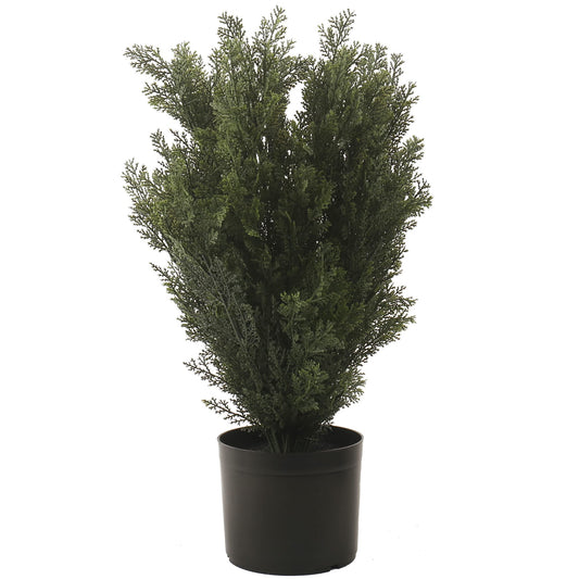 Softflame 2 ft Cedar Topiary Tree for Front Porch Door, 4 feet Faux Potted Plants Fake Pine Cypress Tree, Fake shrubs Bushes Plants for Home Decor