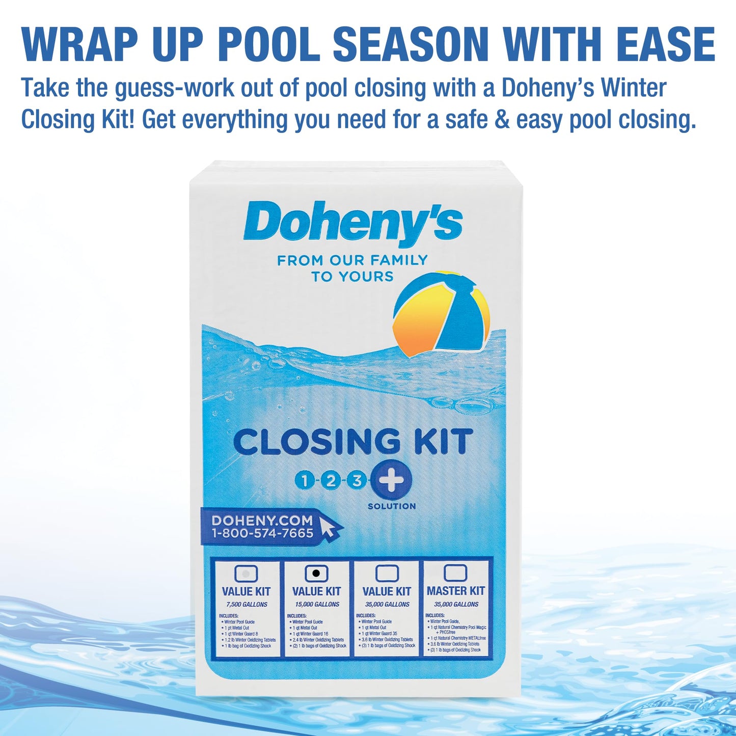 Doheny's Ultimate Pool Closing Kit | Winterizing Chemicals for Above Ground and Inground Swimming Pools | Up to 15,000 Gallons