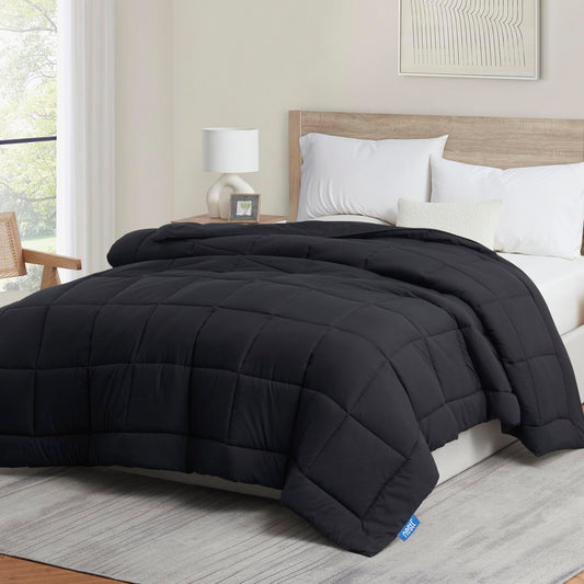 Nestl Comforter Duvet Insert, Quilted Down Alternative Comforter Twin XL Size, All Season Black Comforter Twin XL Duvet Inserts, Twin XL Size Comforter with Corner Tabs, Twin XL Bed Comforter