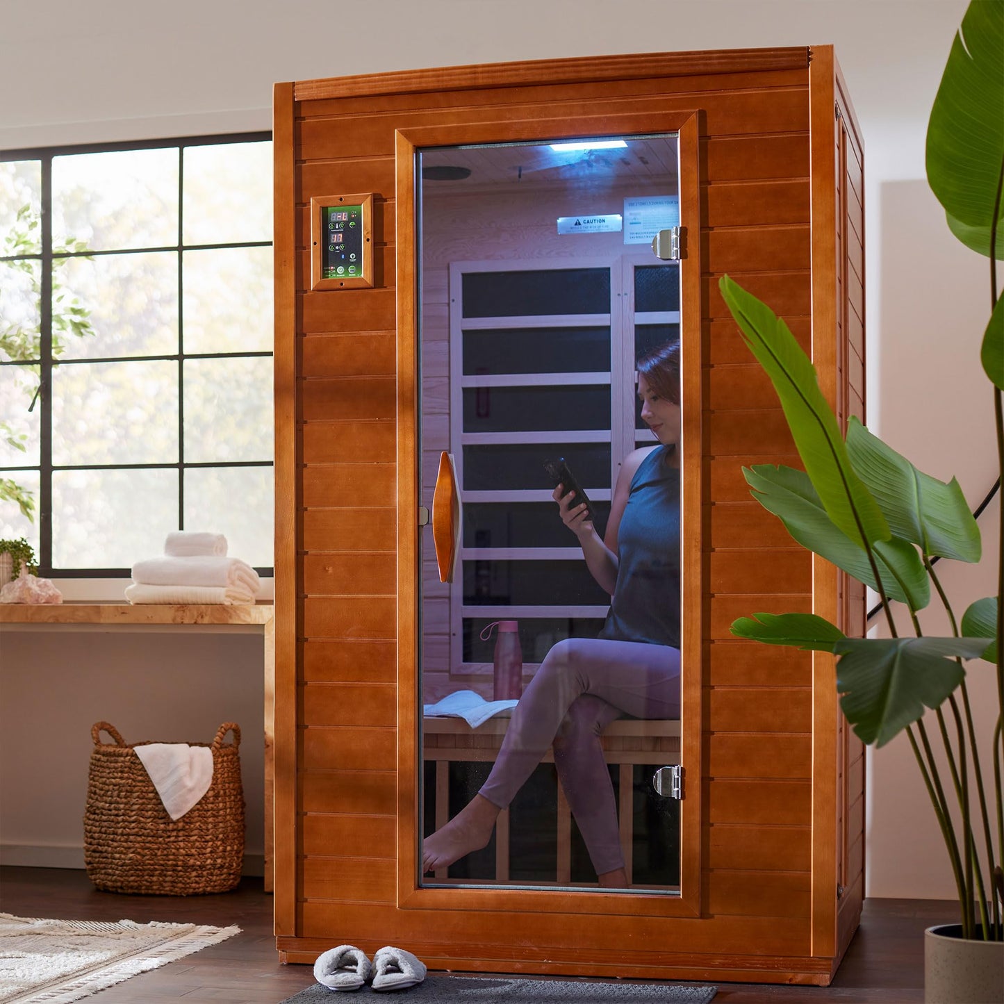 Dynamic Saunas Infrared Personal Home Heat Room w/ Bluetooth for up to 2 People, Andora