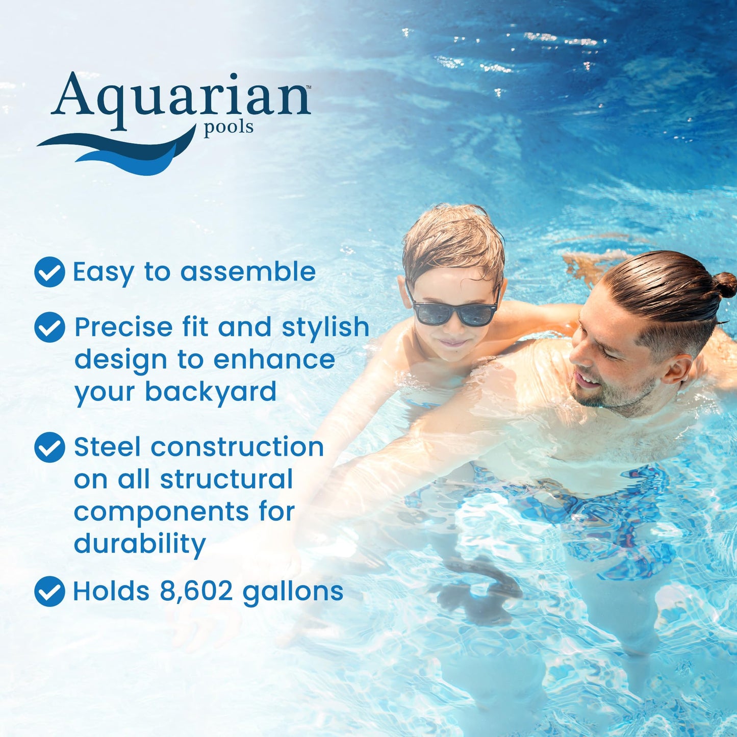 Aquarian Phoenix 18' x 52" Steel Frame DIY Family Size Above-Ground Backyard Pool – Pool Only (Accessories Sold Separately)