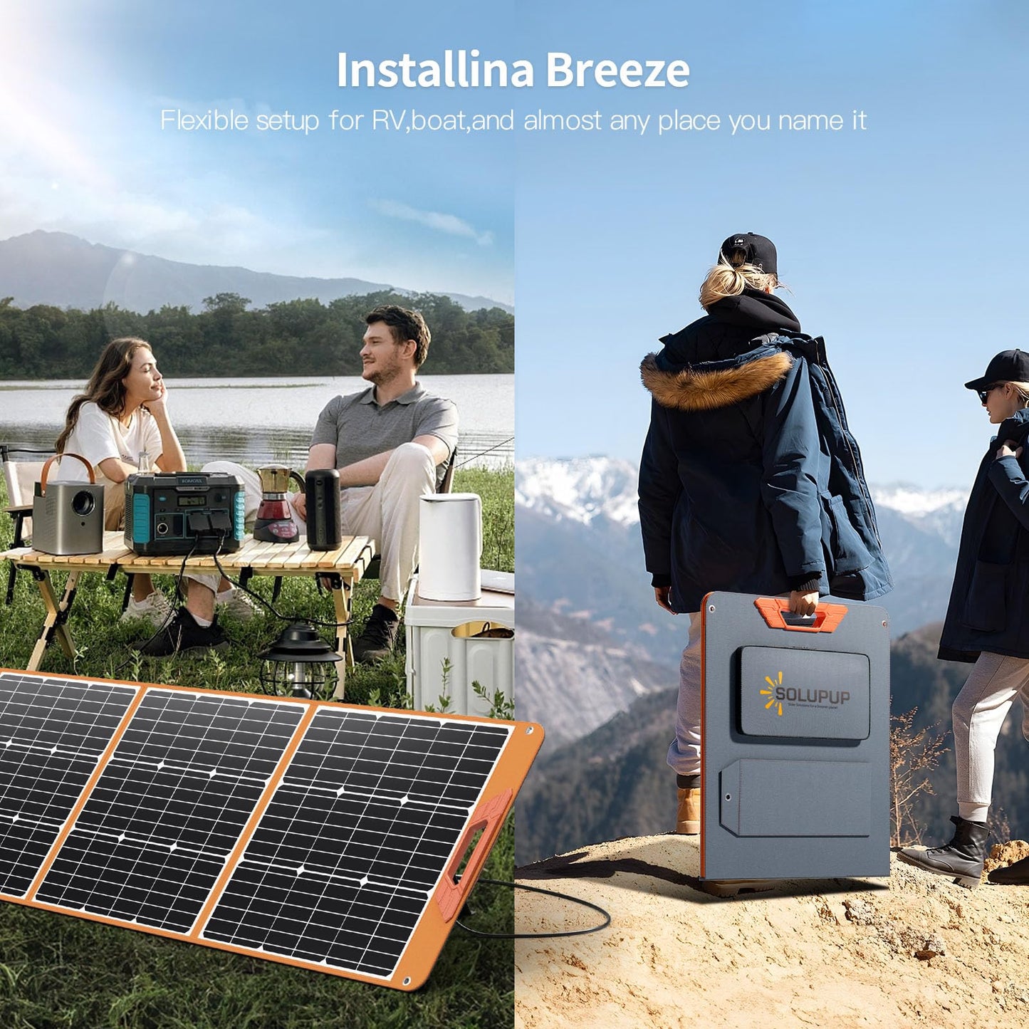 200 Watt Portable Solar Panel, 18V IP65 Waterproof Foldable Solar Panel for Power Station,Solar Charger with Adjustable Kickstands & MC-4 Cable for Laptop Outdoor Camping Boat Lawn Mower Van RV Trip