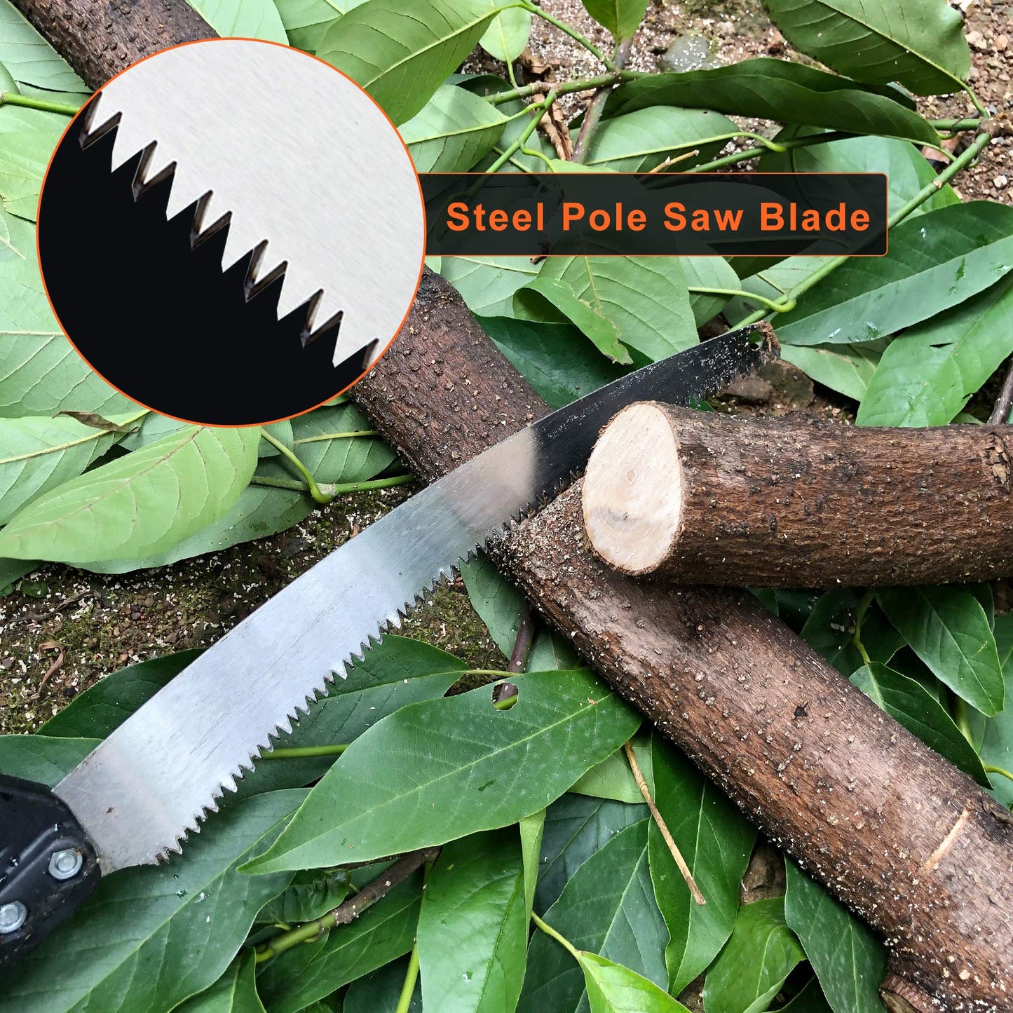 Buyplus Manual Pruning Pole Saw - 20 Foot Hand Pruning Saw for Tree Trimming, High Reach Tree Pruner with Extension Pole