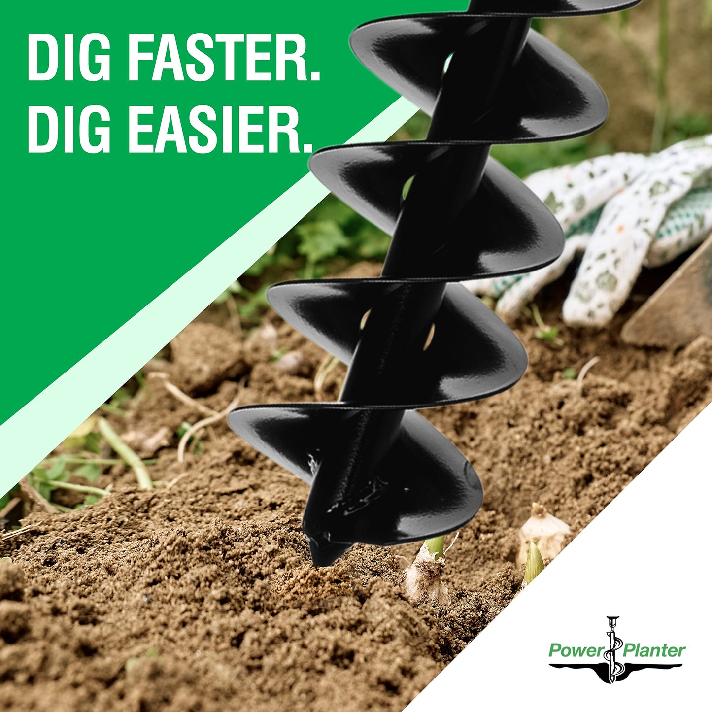 Power Planter Large Bulb Auger- 4"x28" Drill Bit Hole Digger for Post Hole Diggers, Digging Holes- Bulb Planter Tool- Auger Drill for Planting- Garden Auger Digging Tool- 1/2" Non-Slip Hex Drive