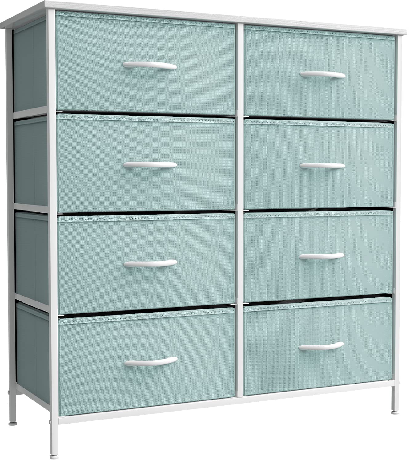 Sorbus Kids Dresser with 8 Drawers and 1 Drawer Nightstand Bundle - Matching Furniture Set - Storage Unit Organizer Chests for Clothing - Bedroom, Kids Rooms, Nursery, & Closet (Aqua)