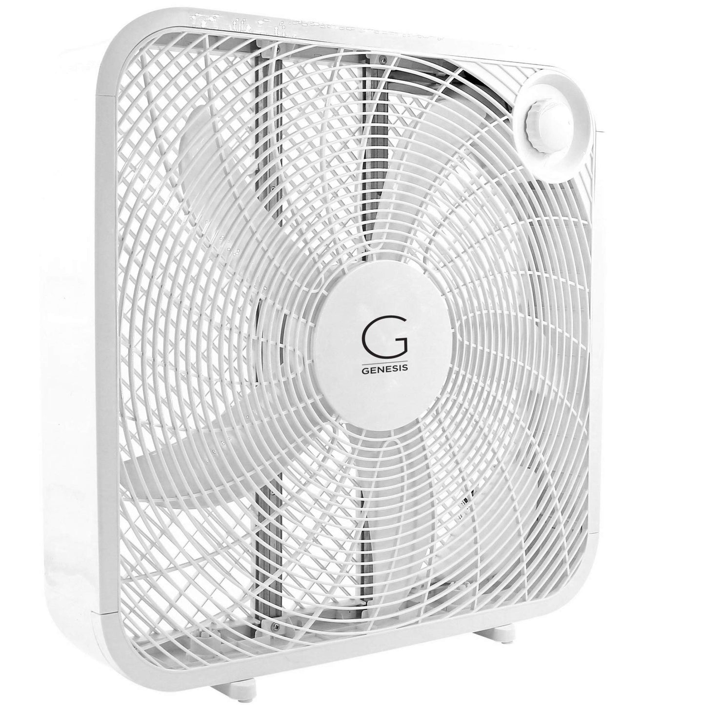 Genesis 20" Box Fan, 3 Settings, Max Cooling Technology, Carry Handle, White (G20BOX-WHT)