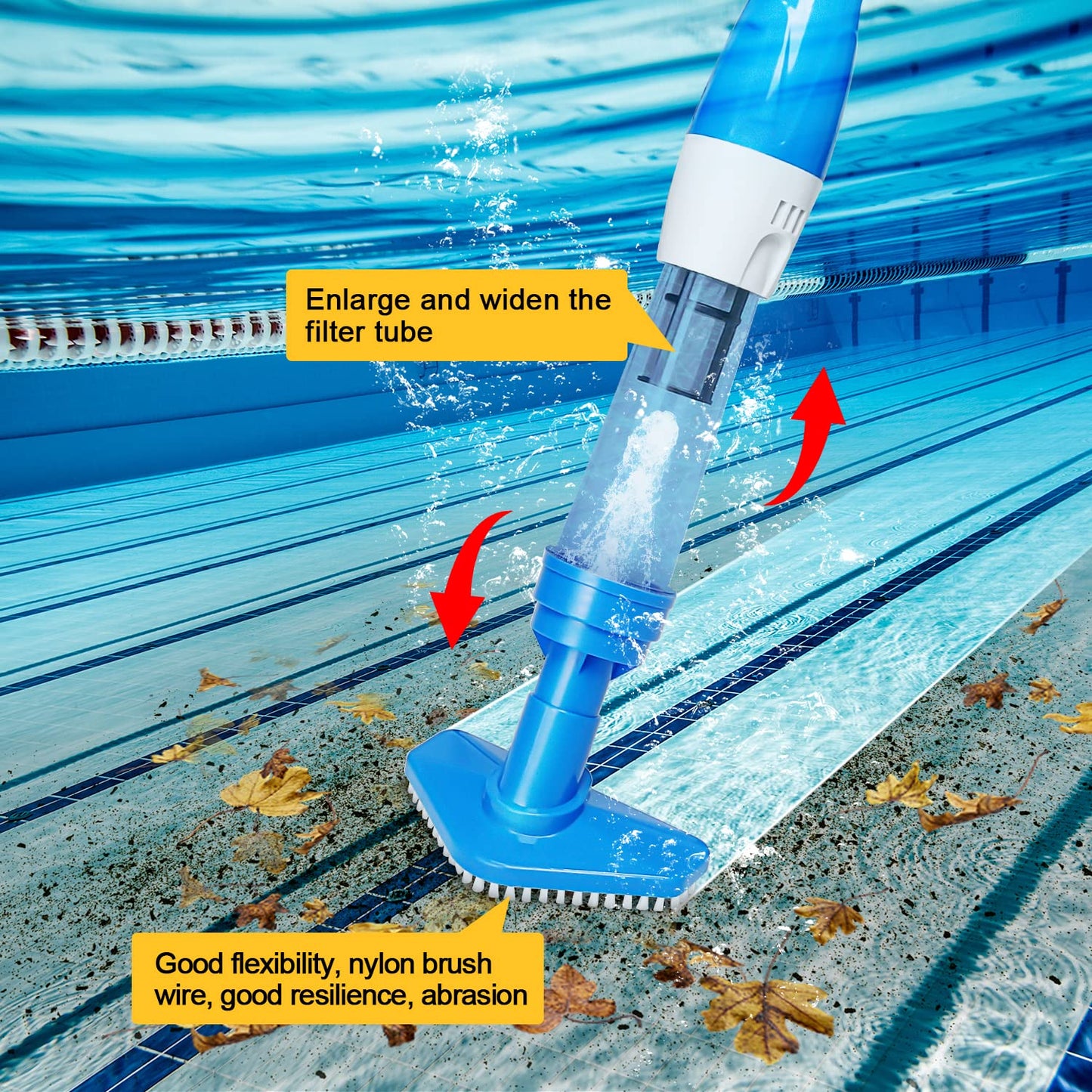 YSMJ 3 in 1 Cordless Rechargeable Pool Vacuum, Over 100 Mins Running Time, Handheld Pool Cleaner Ideal for Spas, Hot Tubs and Small Pools for Sand and Debris Blue