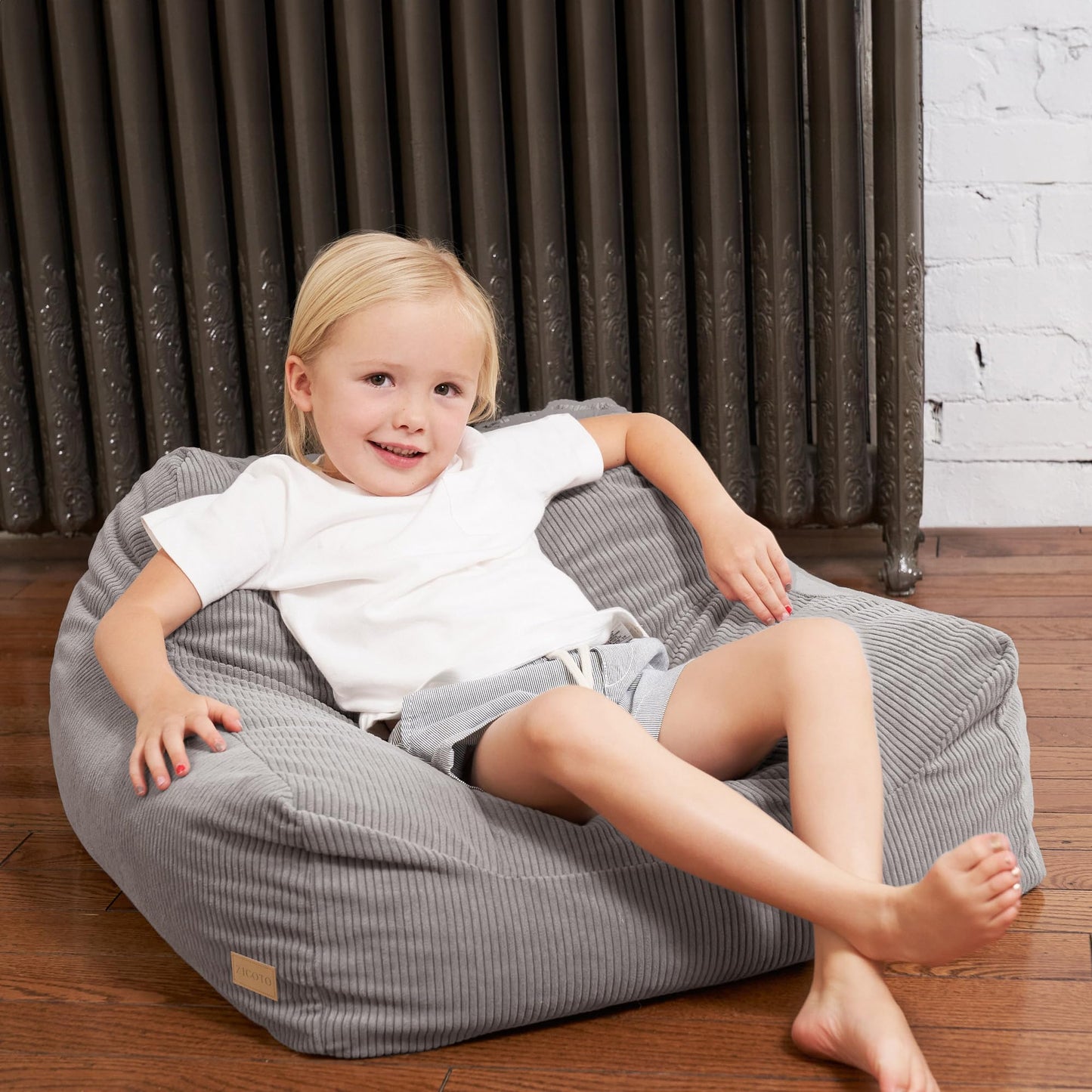 ZICOTO Soft Memory Foam Bean Bag Chair for Toddlers - Trendy Kids Chair and Baby Lounger for Nursery, Playroom, or Living Room Decor