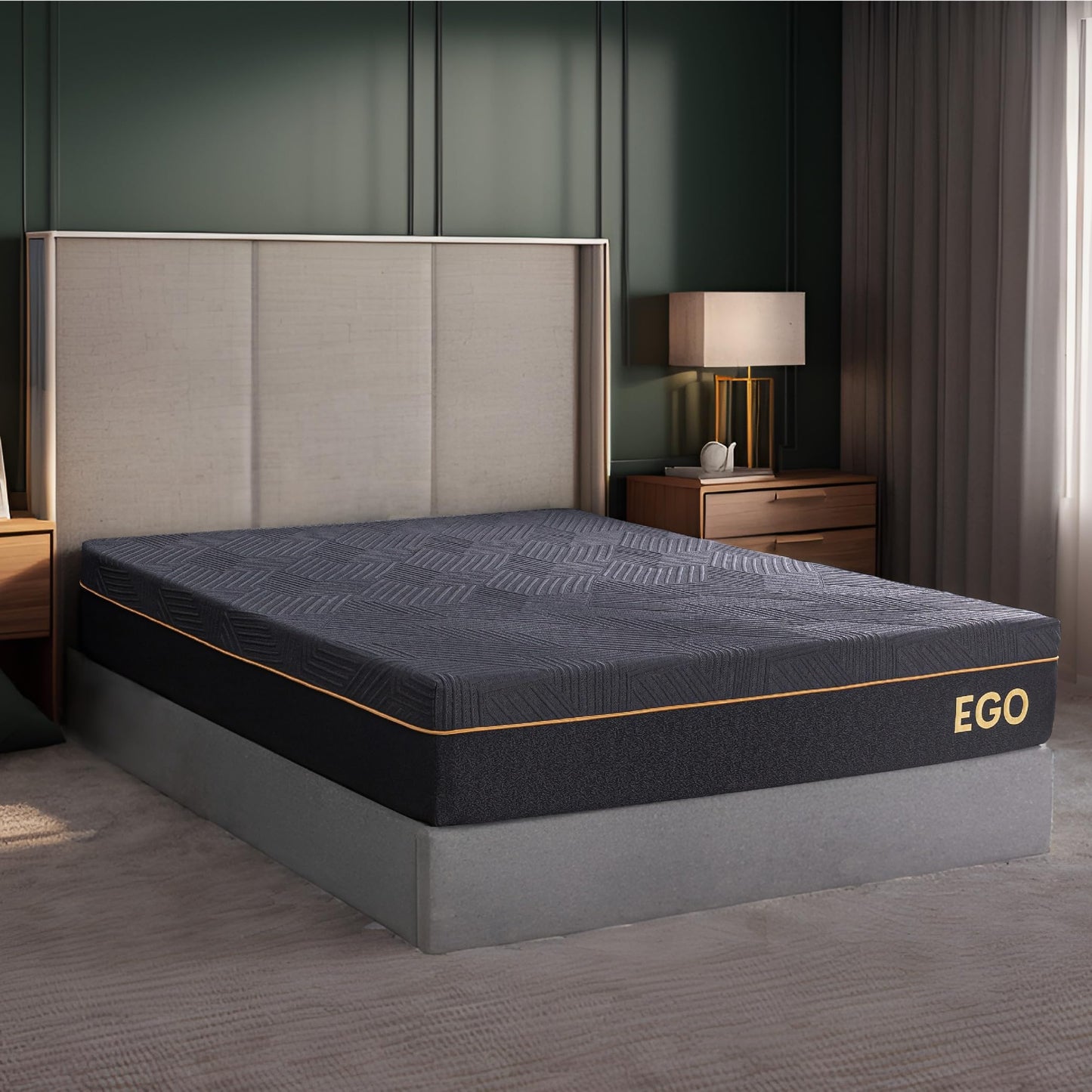 EGOHOME 12 Inch California King Memory Foam Mattress, Cooling Copper Gel Mattress for Pain Relief, Therapeutic Mattress in a Box, CertiPUR-US Certified, Fiberglass Free Medium Mattress Black