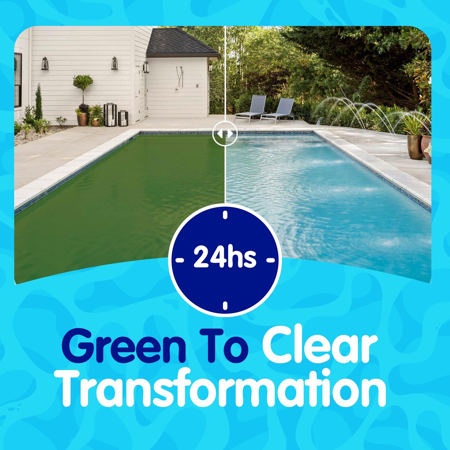 Eeziblue Monthly Algaecide for Swimming Pool | Pool Algaecide for All Algae in Above Ground and In-Ground Swimming Pools up to 13,000 Gallons