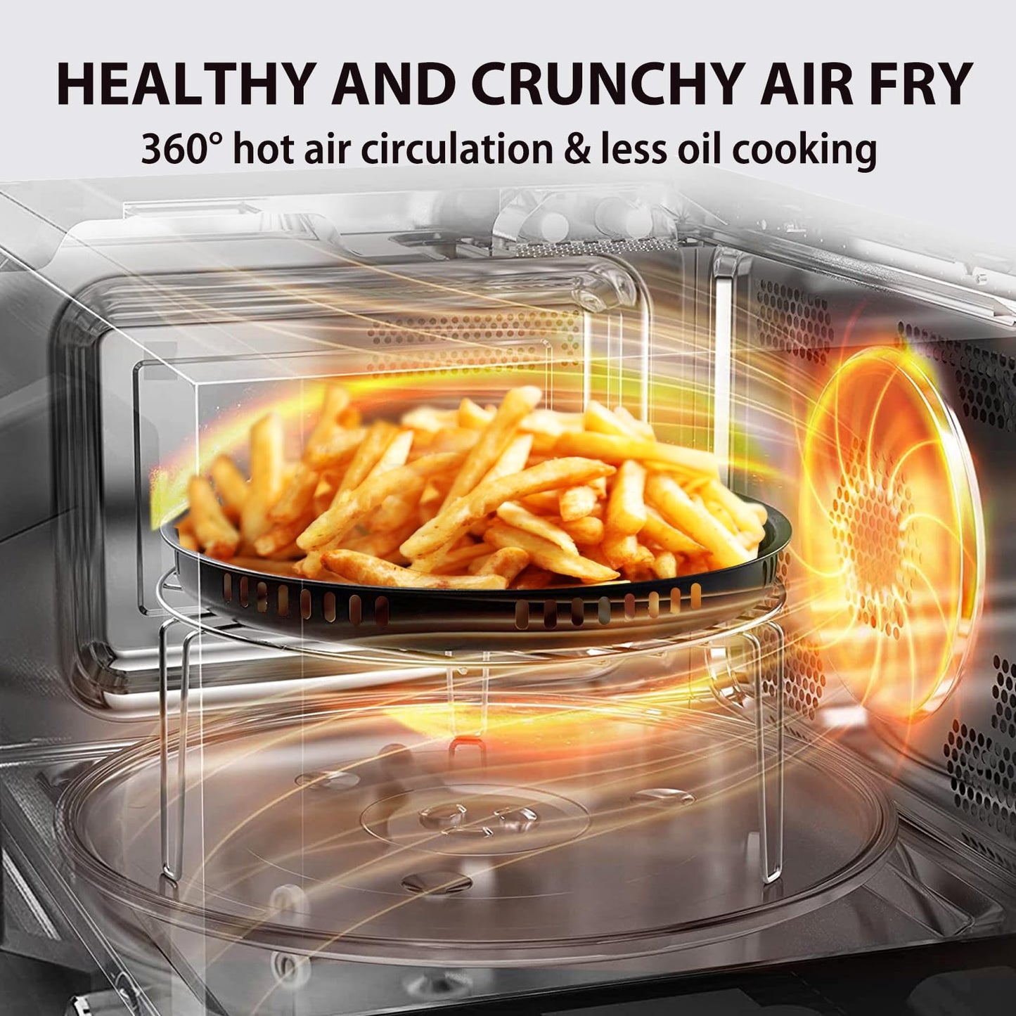 TOSHIBA 6-in-1 Air Fryer Microwave Oven Combo ORIGIN INVERTER Ultra-Quiet Countertop Microwave, Even Defrost Convection, Speedy Combi, Broil 11.3'' Turntable Mute Function, 27 Auto Menu