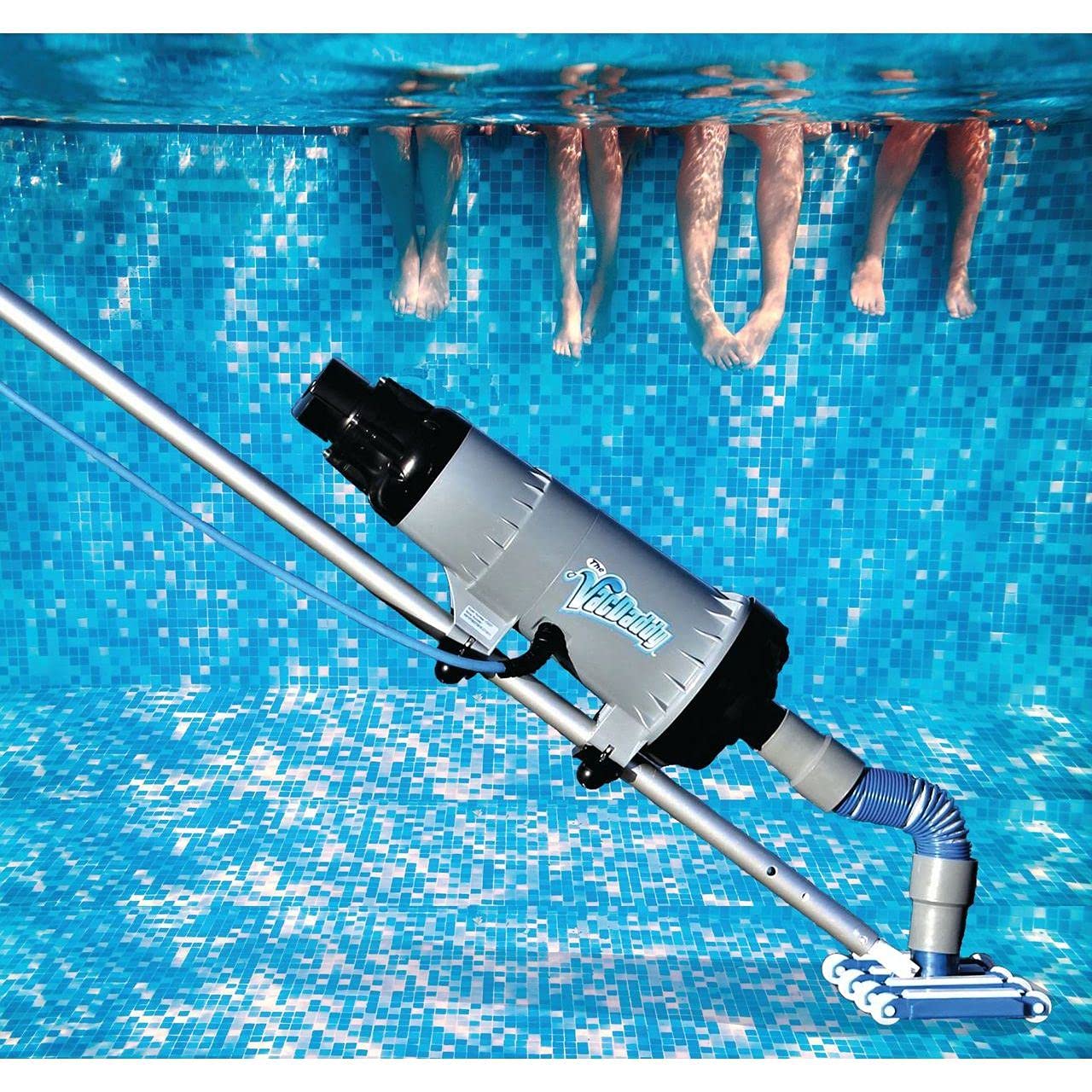 The VacDaddy FAST & POWERFUL Handheld Portable Pool Vacuum NO BATTERY REQUIRED! Cleans pools faster & better. Heavy Duty Professional Power for Residential and Commercial Inground & Above Ground Pools