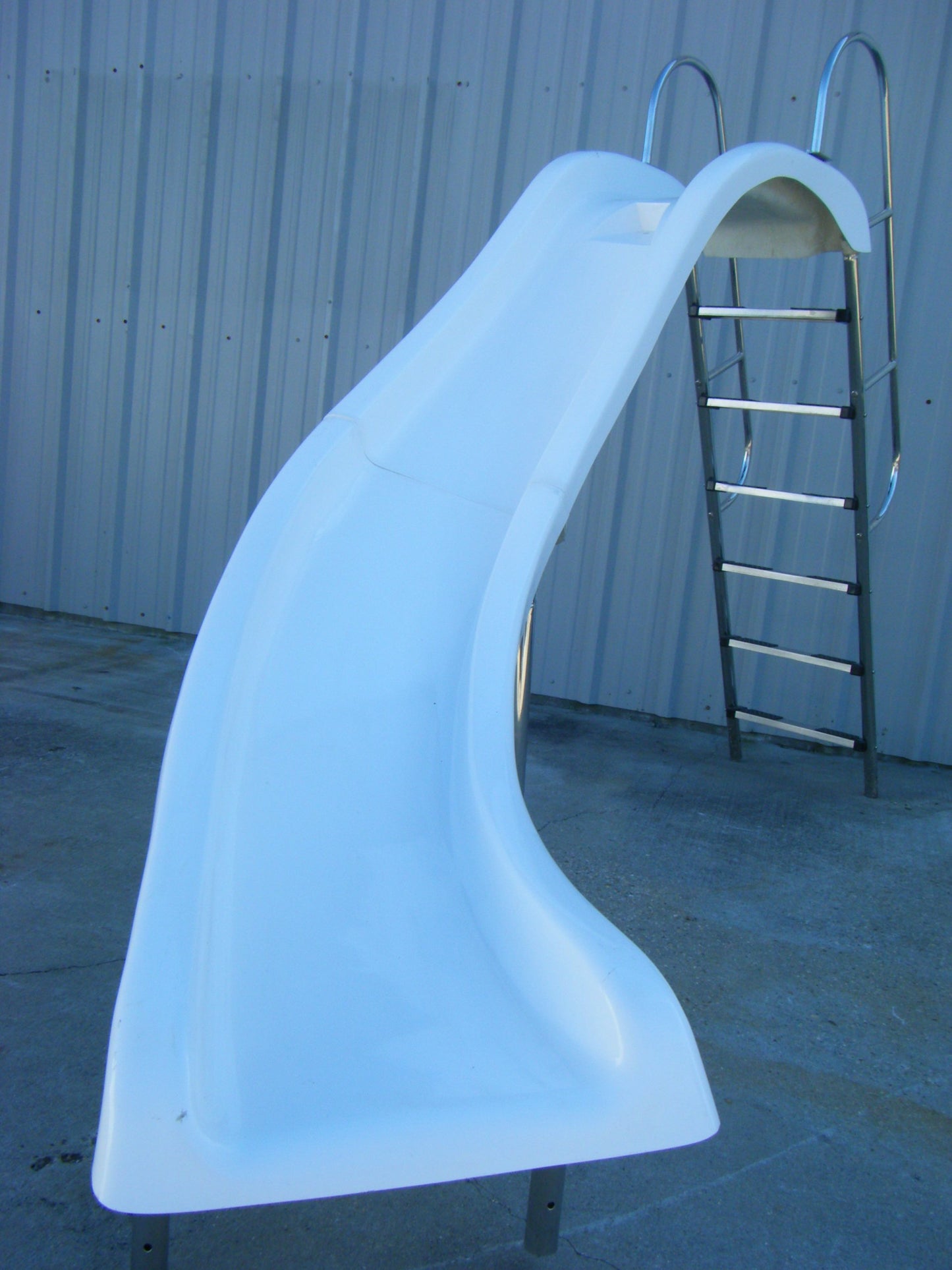 FibroPool Full Sized Fiberglass Swimming Pool Slide - Stainless Steel Hardware - Left Turn