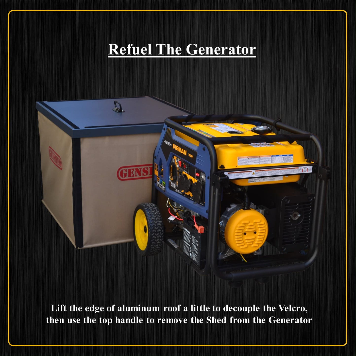 GENSHED Generator Shed - Generator Covers While Running & Generator Enclosure With All Around Steel Frame. Generator Running Cover for both Inverter & Gas Generator From 2.5K to 15K. (GCE)