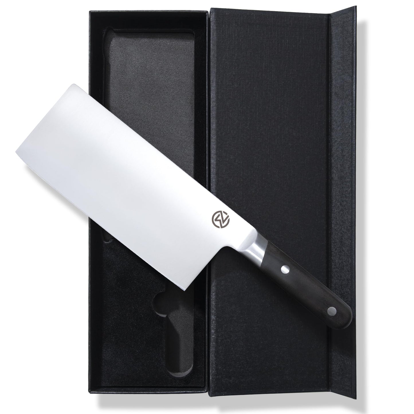 Nomware 8” Vegetable Cleaver, 59 Rockwell Hardness, 9cr Stainless Steel, Chacate Preto Wood Handle