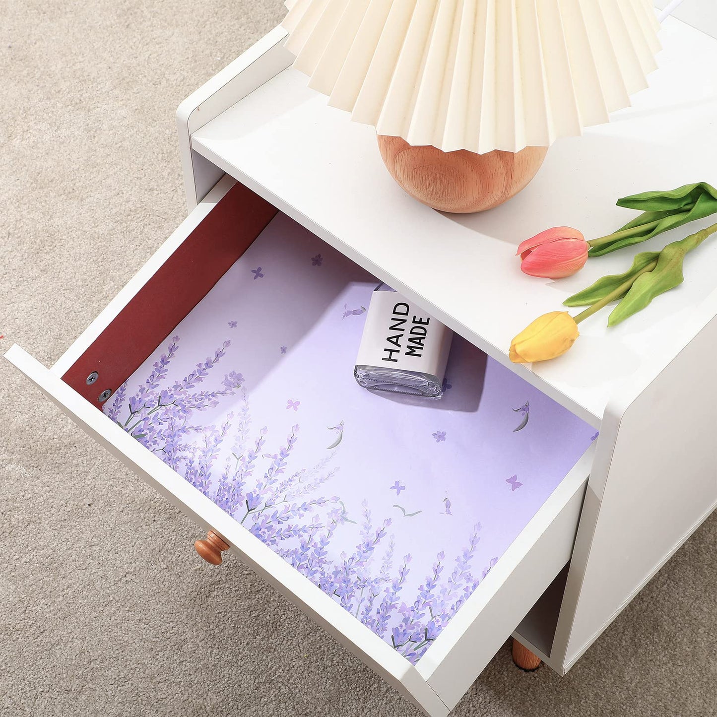 10 Sheets Drawer Liners for Dresser Lavender Scented Drawer Liners Drawer Paper Liner Non Adhesive Scented Liners for Drawers Fragrant Drawer Liners for Home Shelf Closet (Lavender,Lavender)