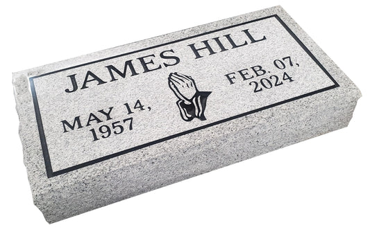 Cemetery headstone - 3" thick granite - flush or grass marker - custom engraved multiple designs