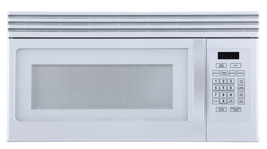 BLACK+DECKER Range Microwave with Top Mount Air Recirculation Vent, 1.6-Cu. Ft. 1000-Watt, Incandescent Lighting, Safety Lock, 15"D x 30"W x 16"H, White