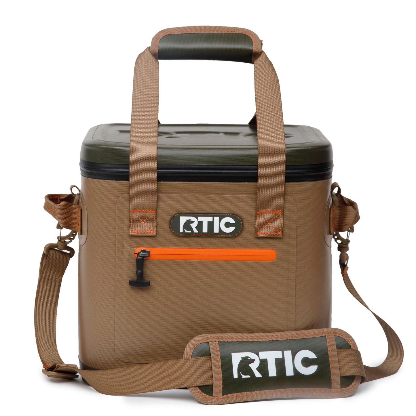 RTIC Soft Cooler 12 Can, Insulated Bag Portable Ice Chest Box for Lunch, Beach, Drink, Beverage, Travel, Camping, Picnic, Car, Trips, Floating Cooler Leak-Proof with Zipper, Tan