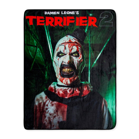 Terrifier 2 Art the Clown Comic Cover Fleece Throw Blanket | Soft Polyester Cover For Sofa, Bed | 45 x 60 Inches