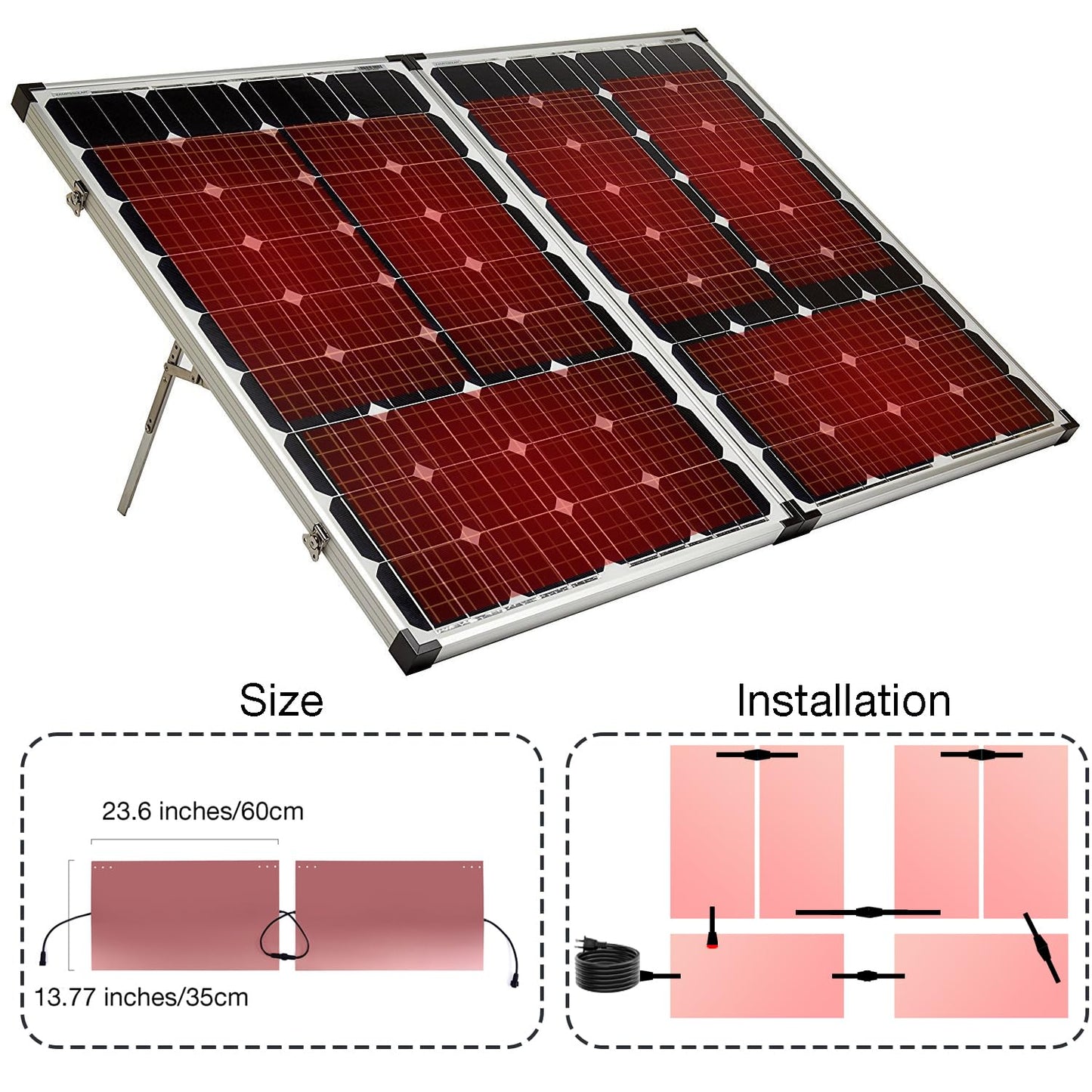 H&G lifestyles Roof Heat Metal Panel for Ice Dams Snow Melting Heat Mats for Roof and Gutters Solar Panel Heated Roof De-Icing Kit Self-Regulating Heated Roof System (14“W x 24'L)