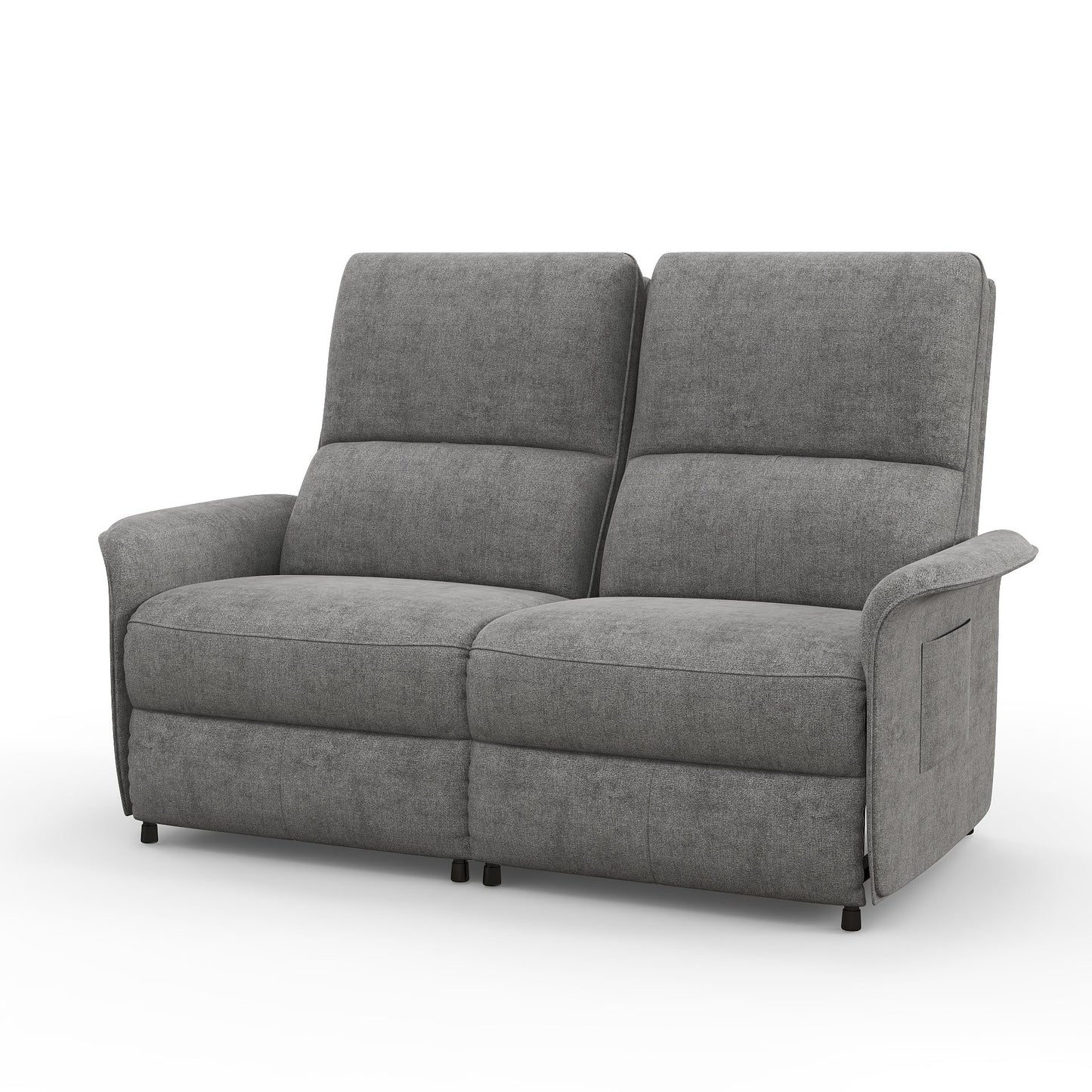Panana Grey Fabric Electric Recliner Sofa Suites Settee Lazy Boy, 1 2 3 Seater Powered Armchair with Storage Side Pockets for Small Speace (2 + 3 Seater)