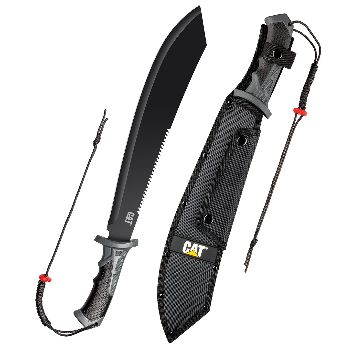 Cat 980691ECT Black Machete 21 Shoulder Strap Sheath, Inch, Stainless Steel Blade Knife, Cut Brush Clearing, Hiking, Camping, Gardening 980619ECT