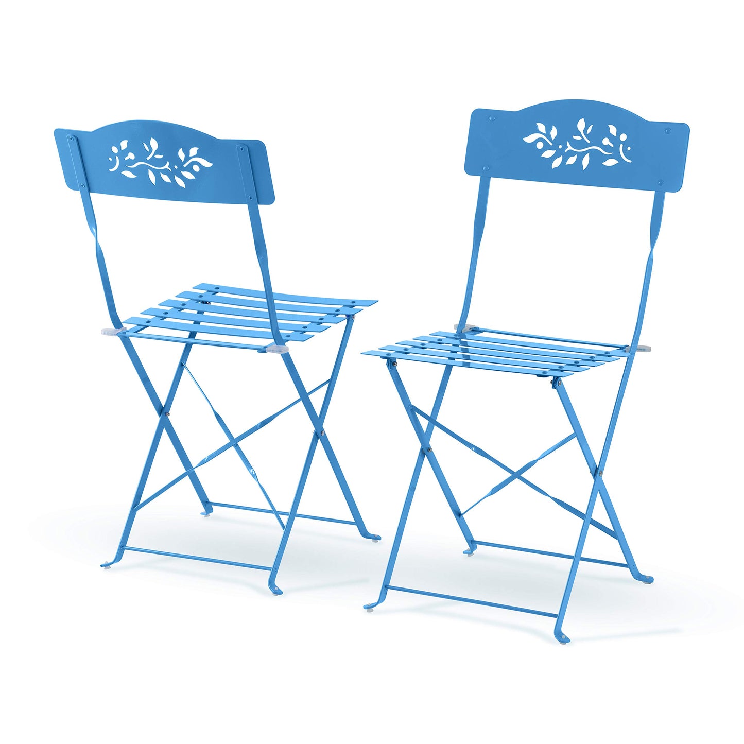 Alpine Corporation Bistro Set, Table: 24" L x 24" W x 28" H Chair: 17" L 18" W x 33" H, Blue