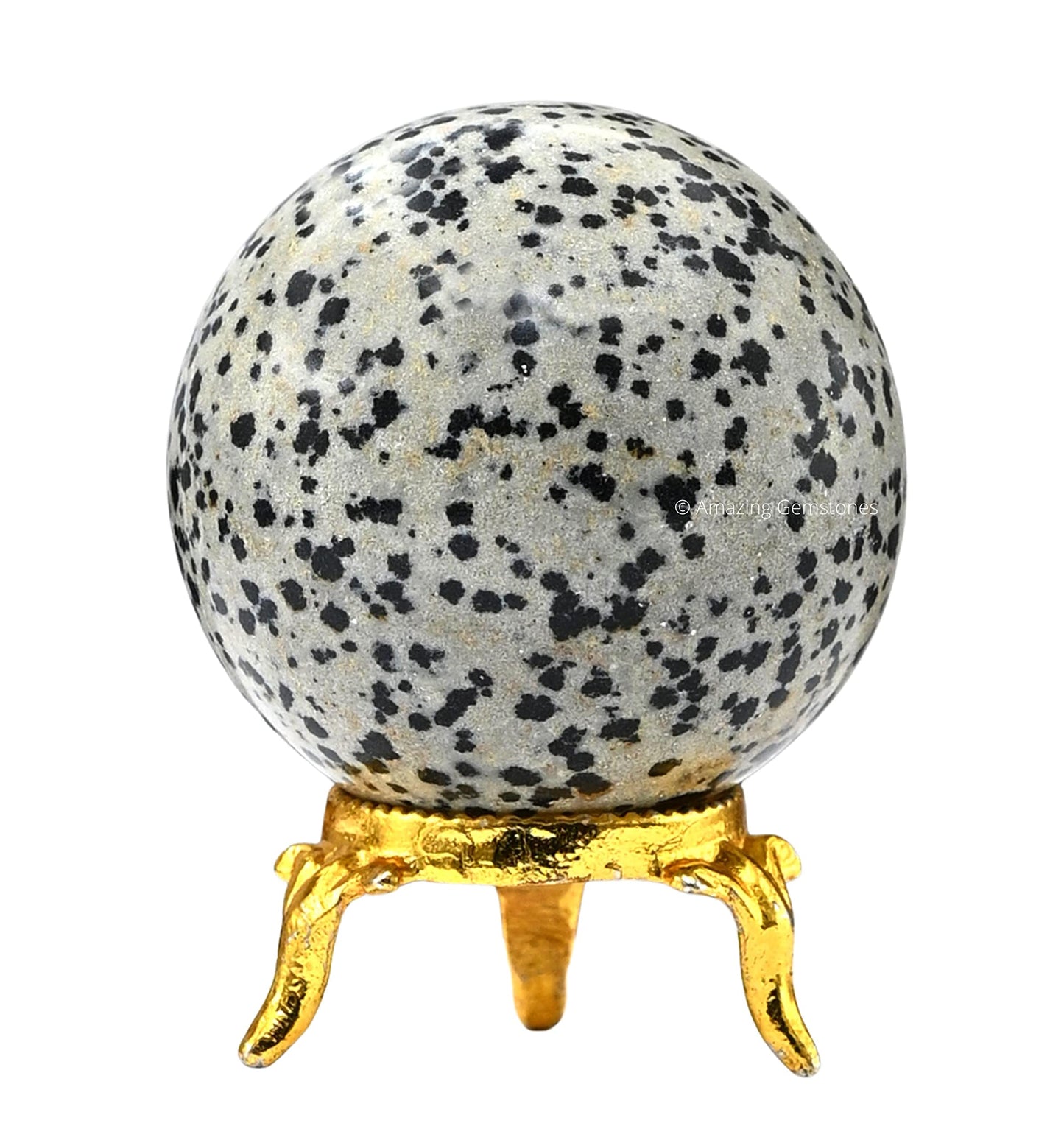 Dalmatian Jasper Crystal Ball with Stand - 2" Inches Crystal Sphere Meditation Balls for Witchcraft and Decorative Balls