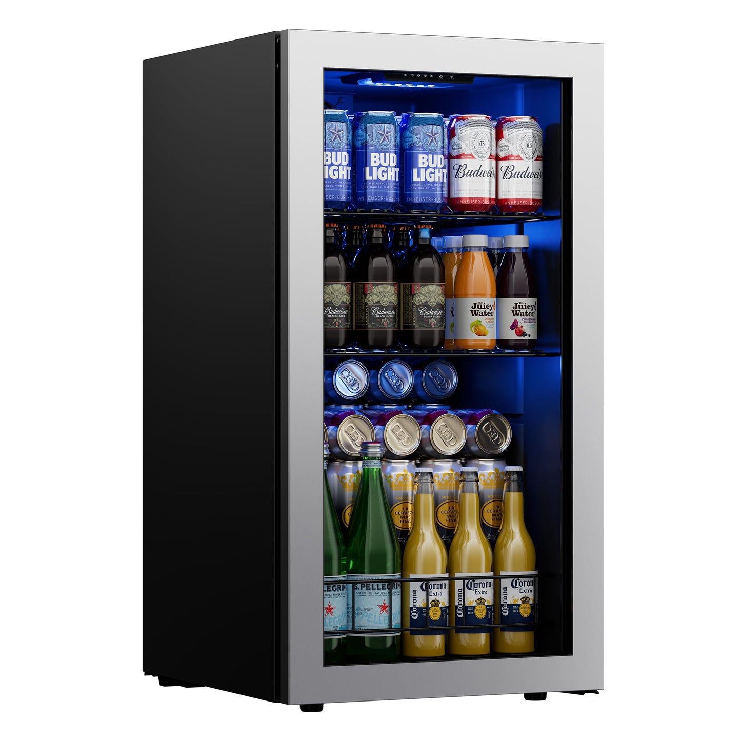 Ca'Lefort Beverage Refrigerator, 121 Can Mini Fridge Glass Door for Beer Soda 38-68°F, Freestanding Beverage Cooler for Bedroom/Office/Bar, 3.11 Cu.Ft