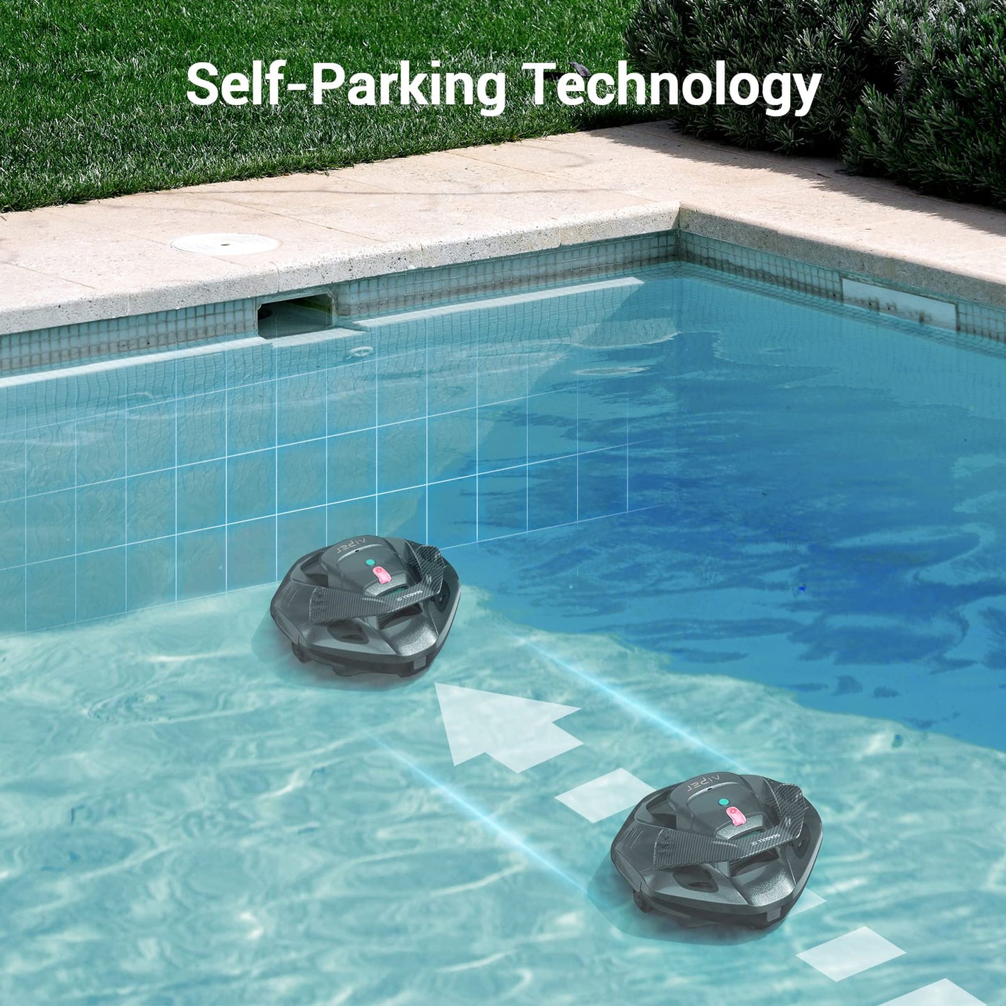 AIPER Cordless Robotic Pool Cleaner, Pool Vacuum with Dual-Drive Motors, Self-Parking Technology, Lightweight, Perfect for Above-Ground/In-Ground Flat Pools up to 40 Feet (Lasts 90 Mins)