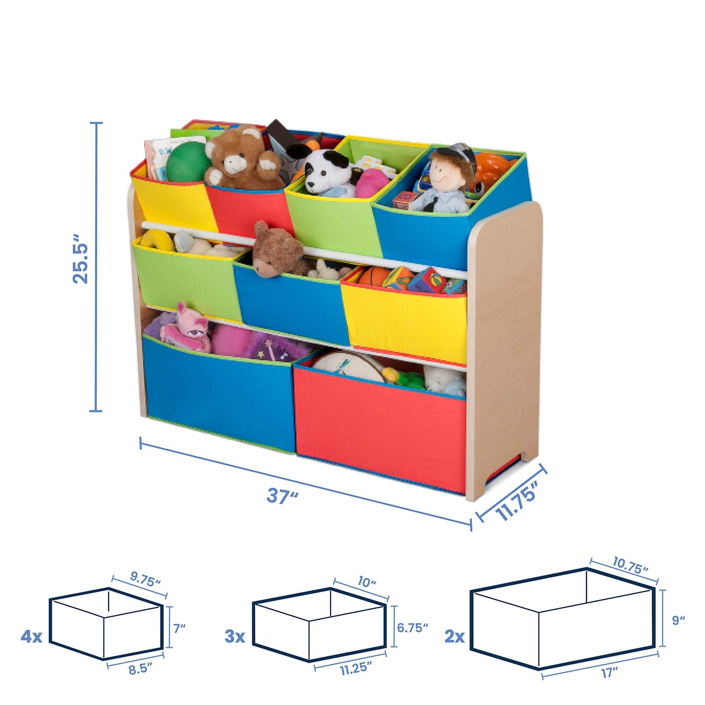 Delta Multi-Color Deluxe Toy Organizer with Storage Bins