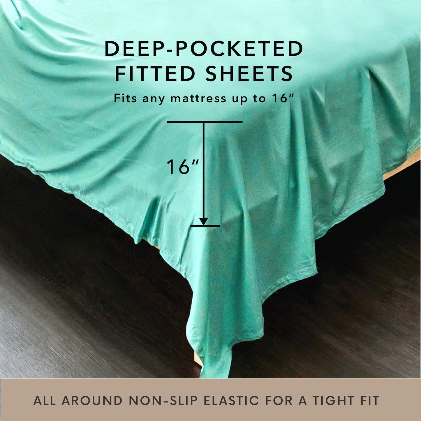 Bamboo Bay 4 Piece Twin Sheets Set - 100% Viscose Made from Bamboo Sheets Twin Size Bed - Soft Cooling Sheets for Hot Sleepers - Breathable Twin Bed Sheets Set Fits Up to 16" Deep Pocket - Ocean Wave