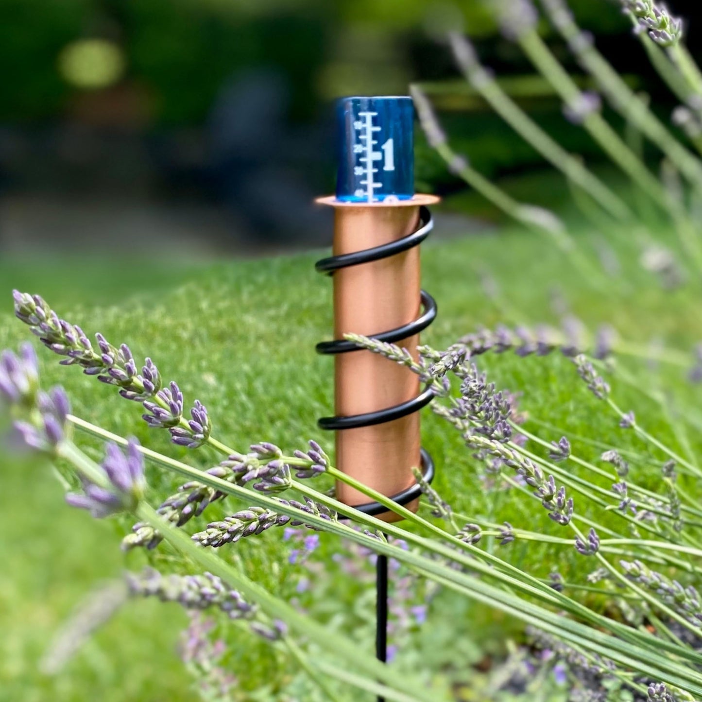 World's Coolest Rain Gauge Copper Rain Gauge Outdoor w/Steel Stake - Accurate, Decorative Garden Rain Gauges for Yard, Shatterproof, Winter-Safe - The Original Floating Rain Gauge