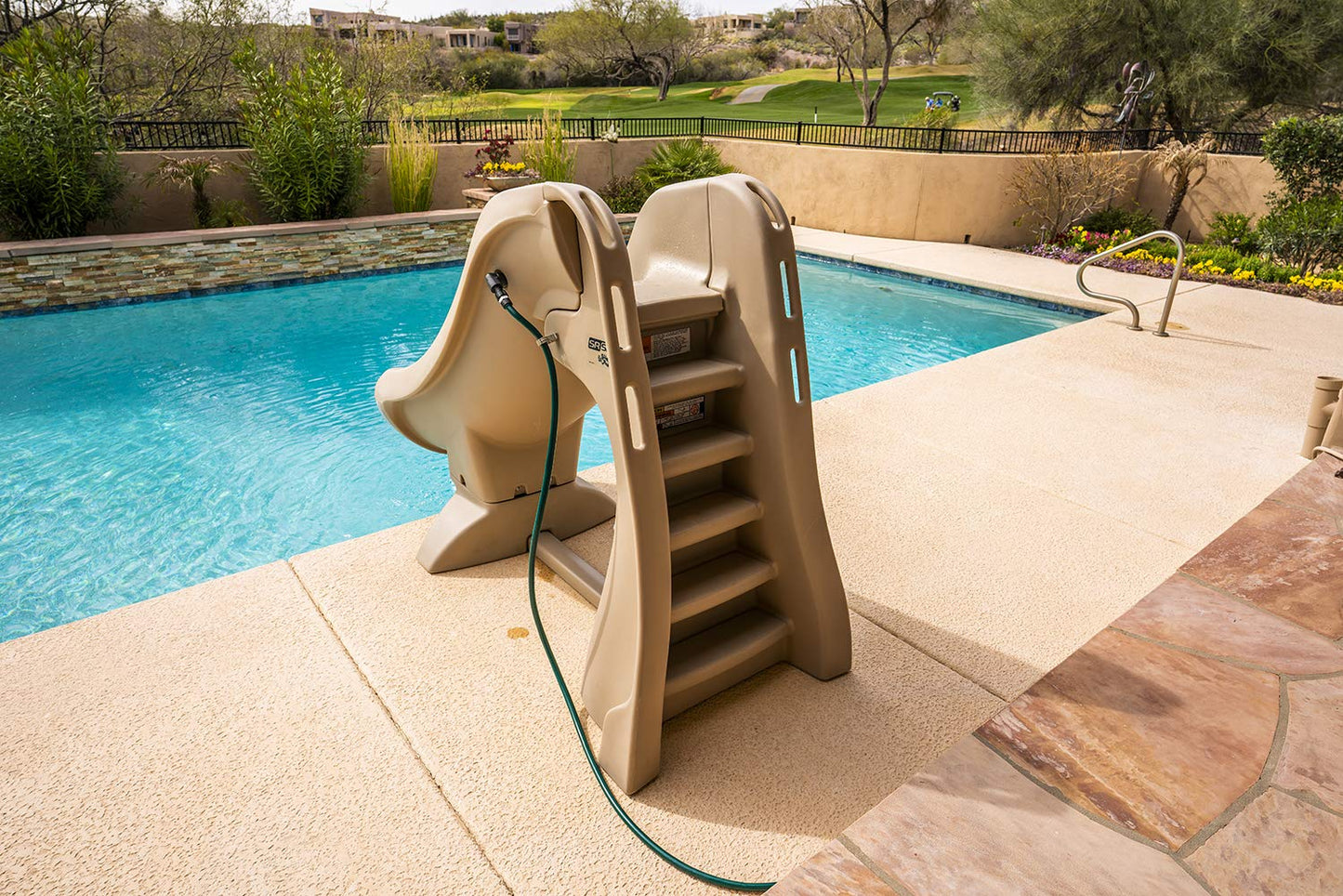 S.R. Smith 660-209-5810 SlideAway Removable In-Ground Pool Slide, Taupe