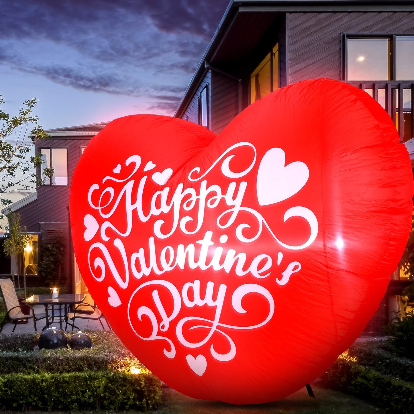 VIHOSE Valentine's Day Blow Up Yard Decorations 4.27 Ft Mardi Gras Inflatable Decor LED Lights Inflatable Decoration for Romantic Party Wedding Carnival Night Patio Yard(Heart)