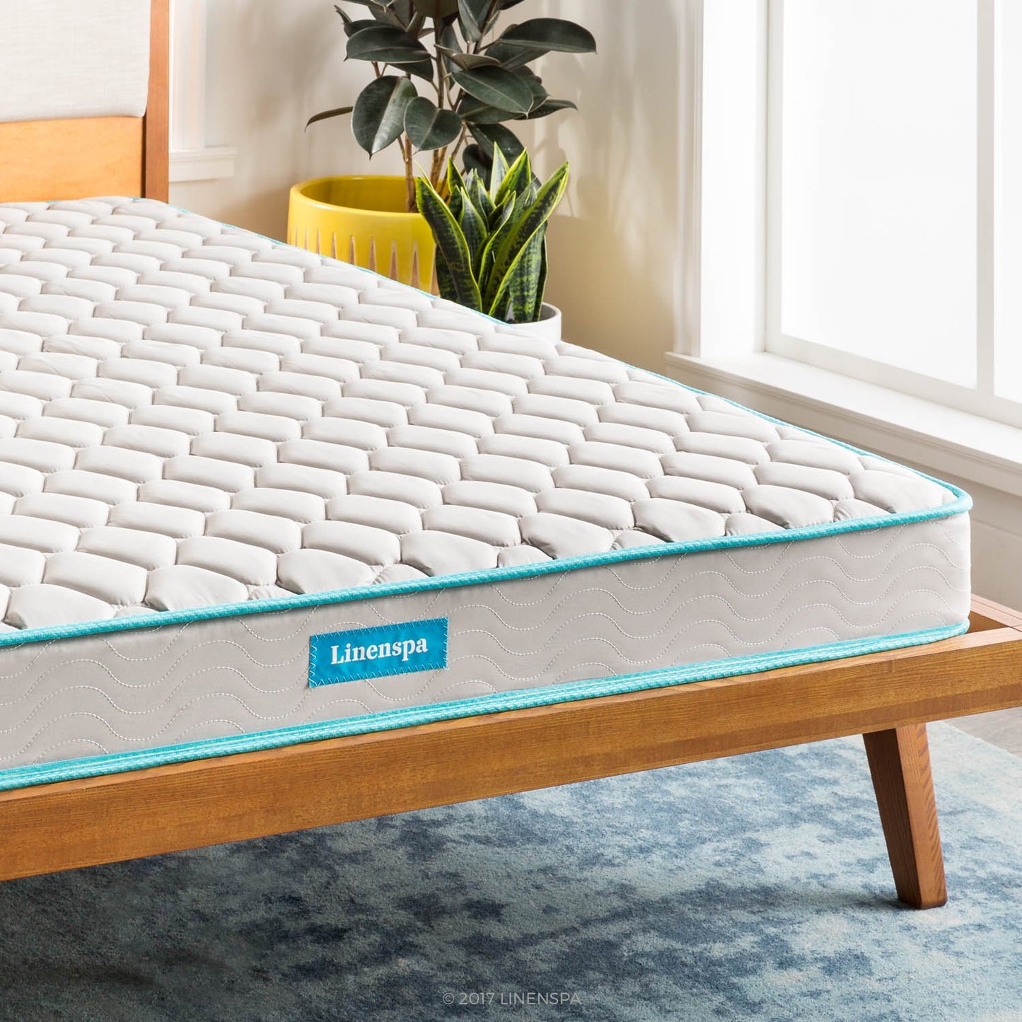 Linenspa 6 Inch Mattress - Firm Feel - Bonnell Spring with Foam Layer - Mattress in a Box - Youth or Kids Bed - Guest Bedroom - Durable and Breathable Support - Affordable - Full XL Size- White