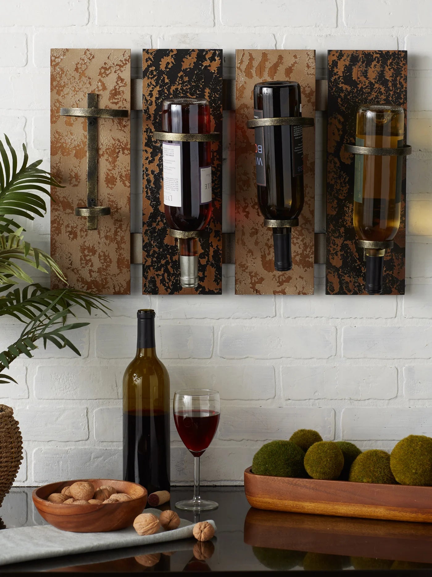 Rustic Wine Wall Rack