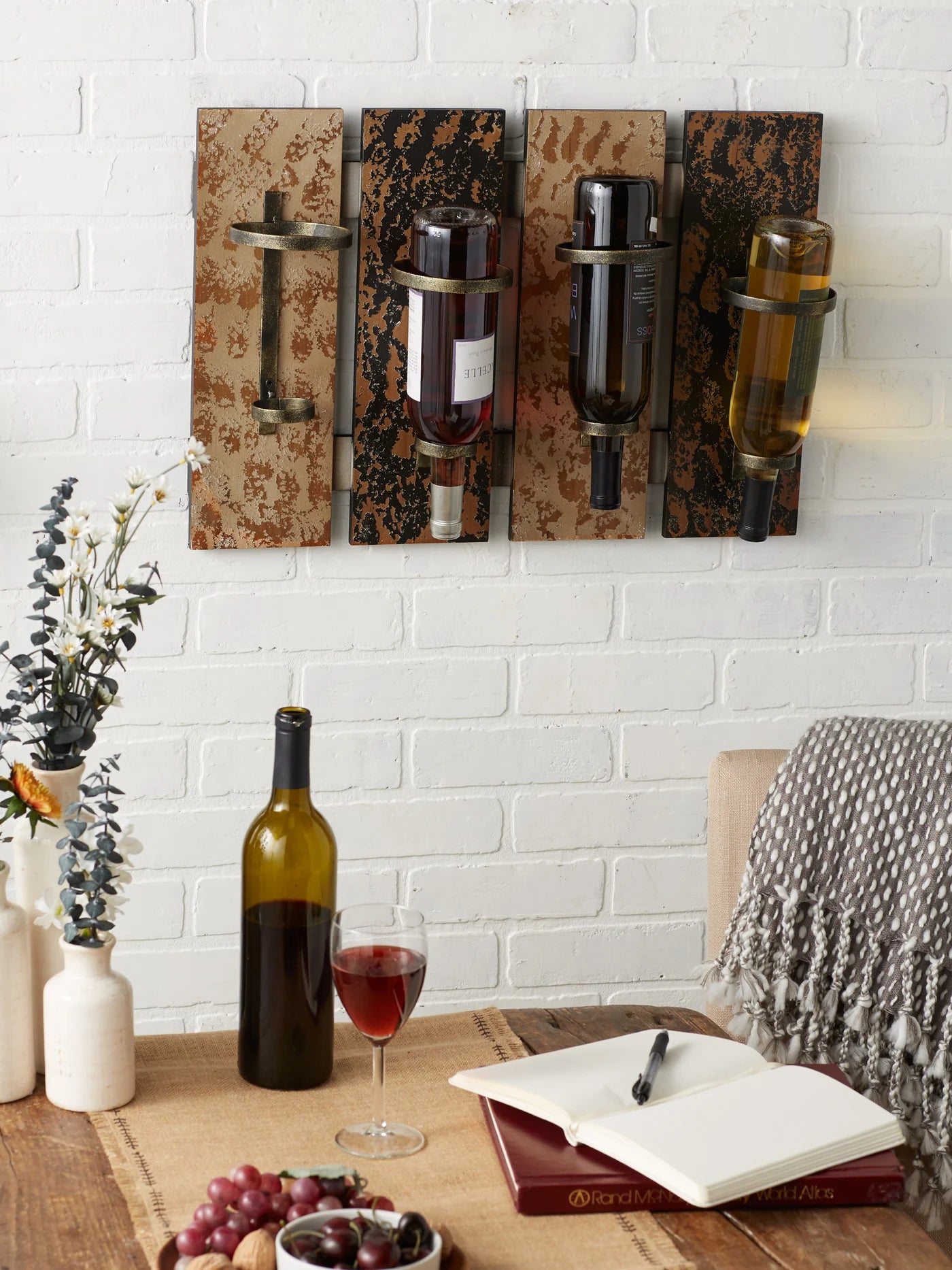 Rustic Wine Wall Rack