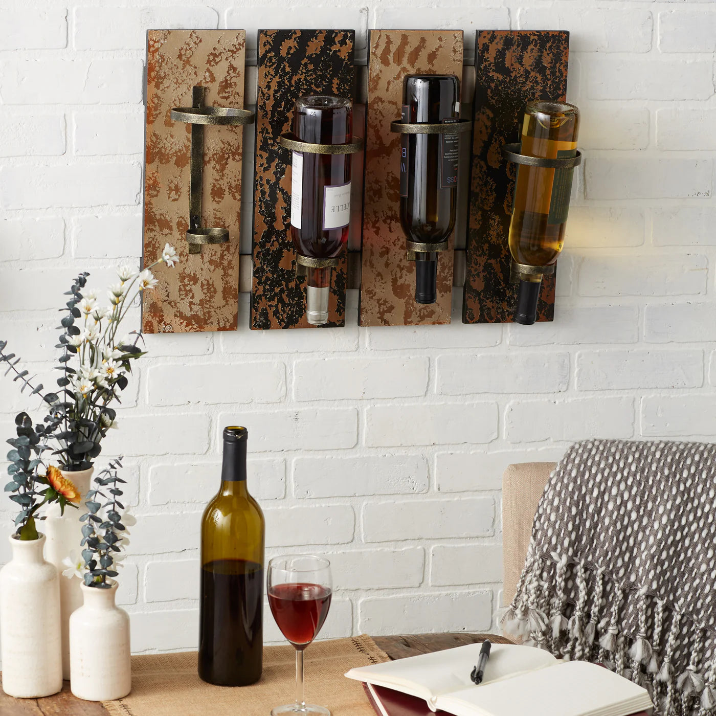 Rustic Wine Wall Rack