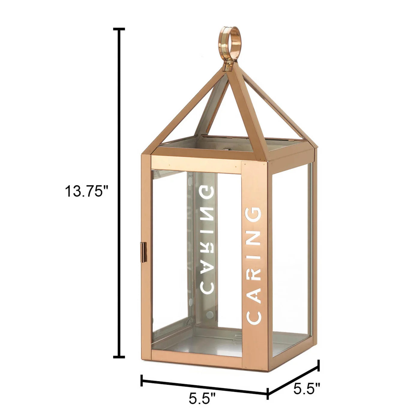 Rose Metal Frame Caring Lantern