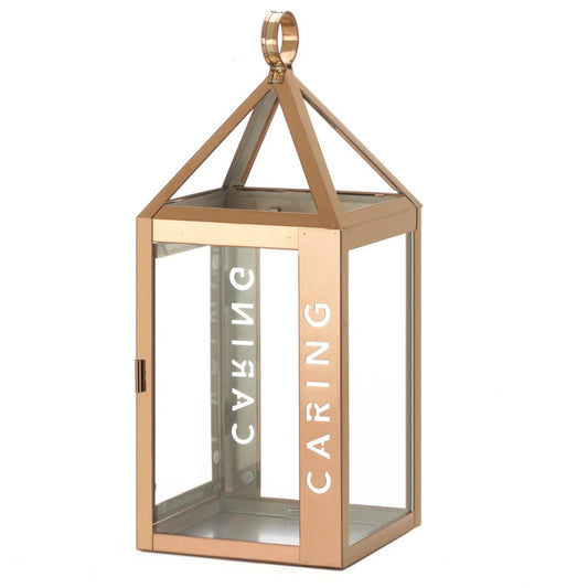 Large Rose Metal Caring Lantern