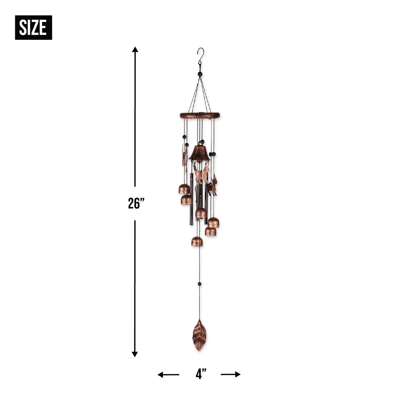 26" Bronze Cats Wind Chimes