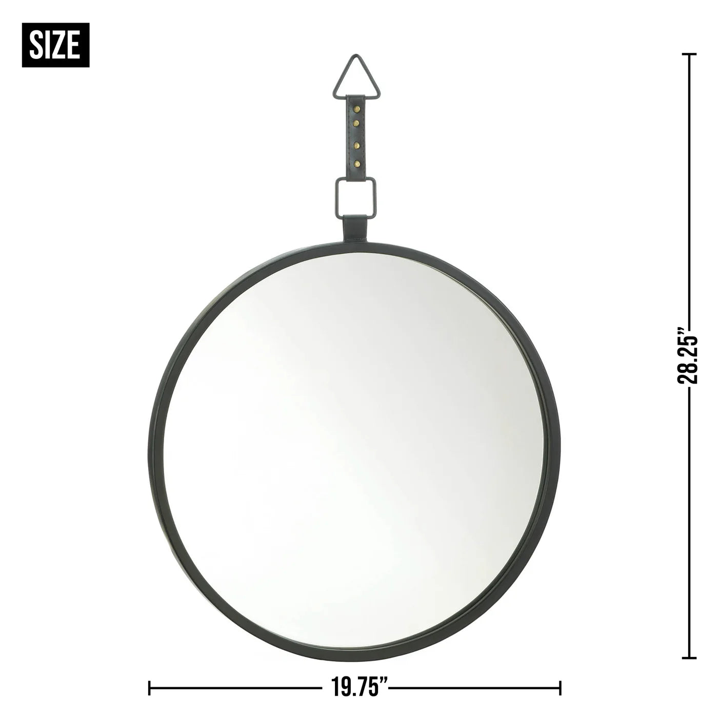 Round Mirror With Leather Strap