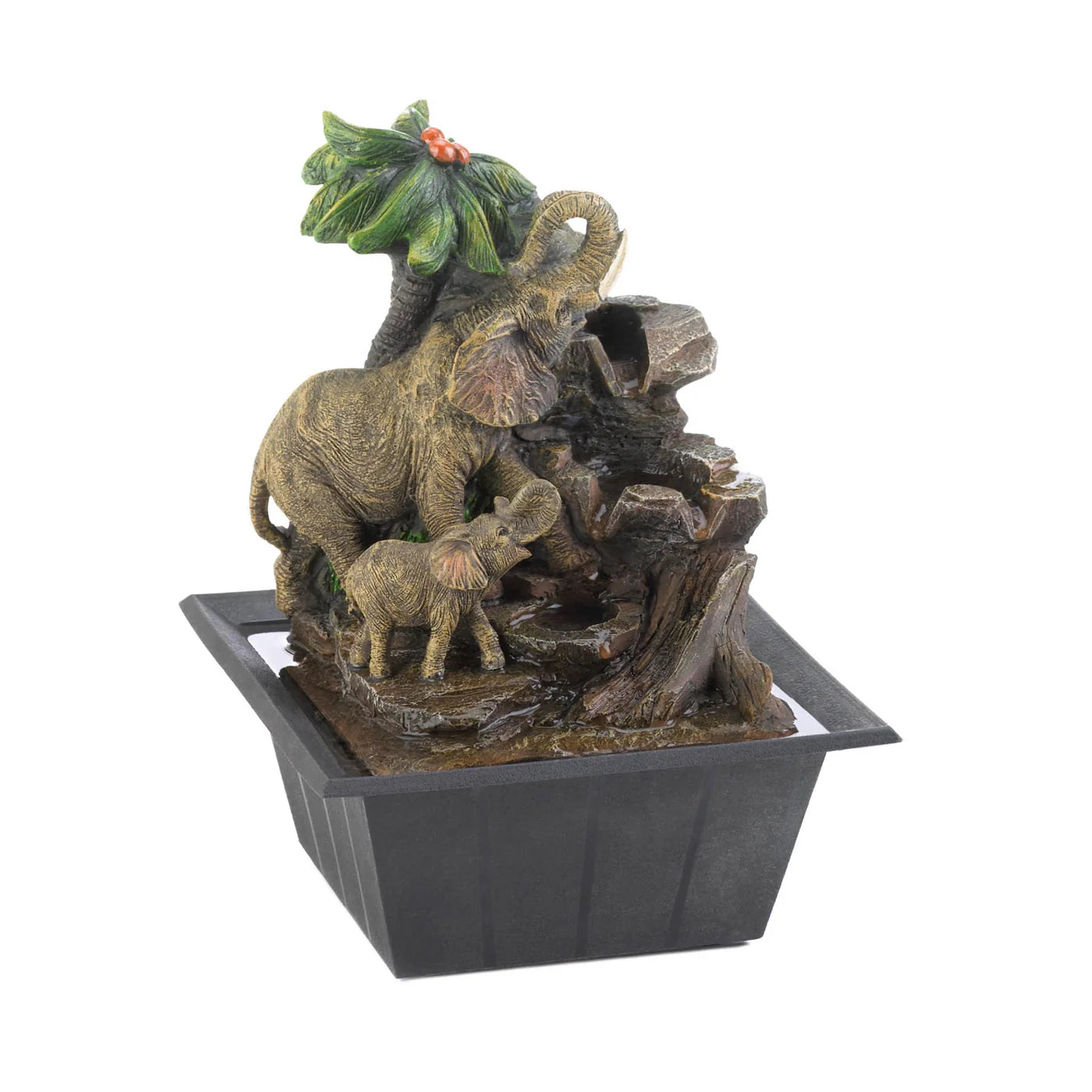 Elephant Family Tabletop Fountain