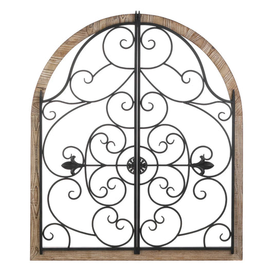 Arched Wood And Iron Wall Decor