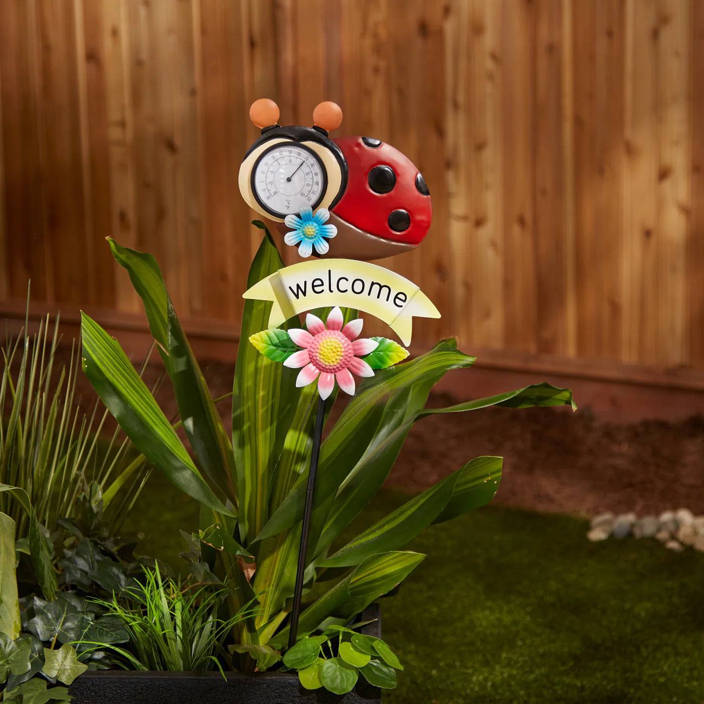 Thermometer Garden Stake- Lady Bug
