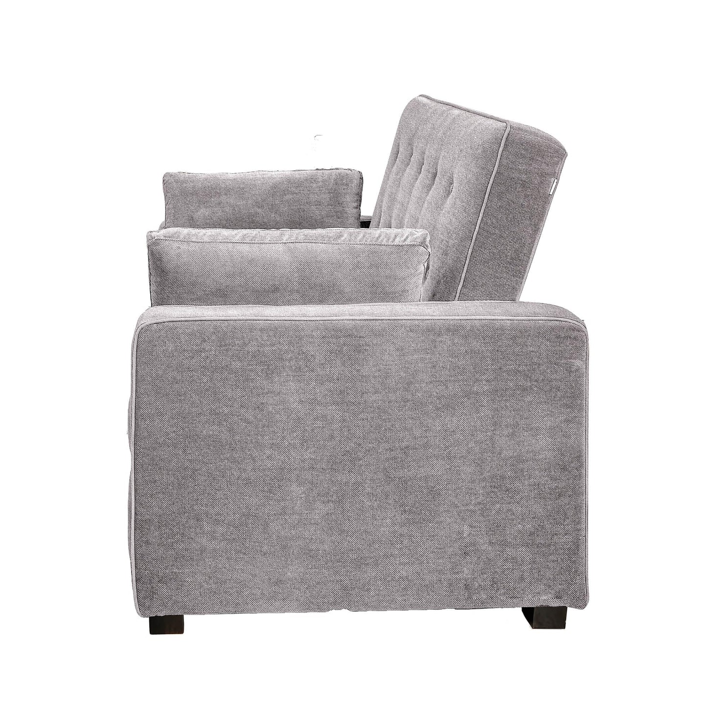 Lifestyle Solutions Ainsley Queen Size Convertible Loveseat, Light Grey